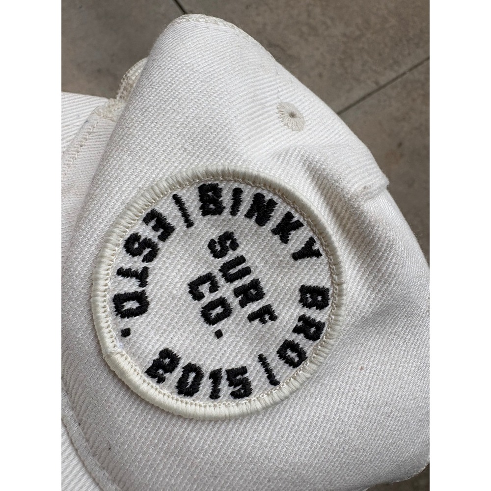 Binky Bro Surf Co White Mesh Trucker Hat Snapback Cap Est 2015